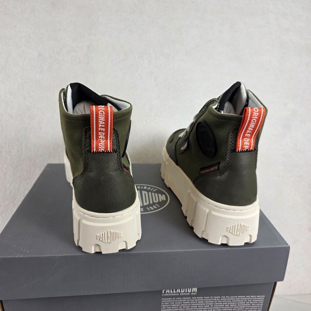 Palladium Pallatower Hi‎ Women's Platform Boots Size 9.5 Olive Night New in  Box - Picture 5 of 9
